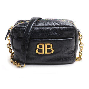 BALENCIAGA Monaco Chain Shoulder Bag Black